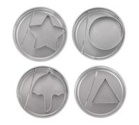 12PCS Sugar Candy Making Tools, Korean Sugar Game Kit, Stainless Steel Cookie Cutters with Tin Case Needle, Umbrella, Star, Triangle, Round Shapes Baking Cake Mold, Mini Stamps for Party