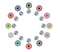 12Pcs Sunflower Rhinestone Brooch Pins for WomenCrystal Safety Invisible Buttons Flower Brooches for women Clothing Bags Backpacks Jackets Hat Decoration