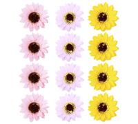12pcs Sunflower Soap Flower Bouquet Decorative Gift for Weddings | Soap Material, Lifelike Petals and Smooth Finish, Bright Colours, for Bridesmaids, Wreath Making and Hairbands