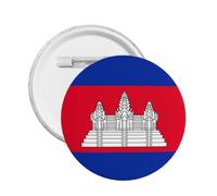 12Pcs Support Cambodia Round Button Badge I Stand With Cambodia Pin Cambodian Flag Design Medium