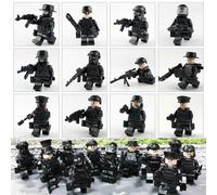 12Pcs SWAT CAR & POLICE Military figures Soldier Army Fit Lego Toys