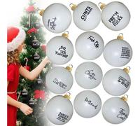 12PCS Sweary Bauble Bundle, 2025 Christmas Ball Ornaments, Funny Sweary Gag Xmas Hanging Ornaments, Novelty Offensive Tree Bauble Ornament, Exchange Gifts for Adults