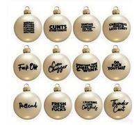 12PCS Sweary Bauble Bundle,2025 Christmas Ball Ornaments Sweary Gag, Funny Hanging Ornaments, Offensive Tree Bauble Ornaments,Novelty Exchange Gifts for Adults12