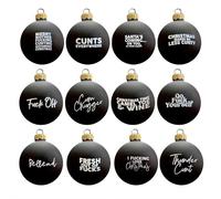 12PCS Sweary Bauble Bundle,2025 Christmas Ball Ornaments Sweary Gag, Funny Hanging Ornaments, Offensive Tree Bauble Ornaments,Novelty Exchange Gifts for Adults12