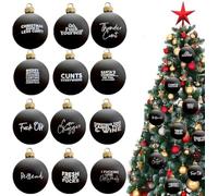 12PCS Sweary Bauble Bundle, Christmas Ball Ornaments, Funny Christmas Hanging Ornaments, Offensive Christ-mas Tree Bauble Ornaments, Novelty Exchange Gifts for Adults