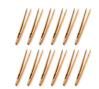 12pcs Sweet Tongs Wood Toast Bamboo Kitchen for Cooking Tea Utensil Sugar Bamboo Salad TongKongfu Tea Wooden Tea Clip Food Tea Tweezer,Sugar, Toast, Wooden Toaster Tongs