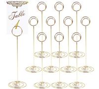 12Pcs Table Number Holders 22cm Tall Table Number Stands for Place Cards Name Memo Menu in Wedding Party Graduation Reception Restaurant Home Centerpiece Decoration Office Memo(12 Gold)