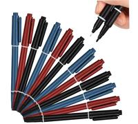 12Pcs Tattoo Markers for Skin, 5.4" Portable Lightweight Double-Headed Henna Pen, Skin Markers for Tattoos with Thick & Fine Tip, Smooth & Safe Marking Pen, Red + Black + Blue, Tattoo, Mark