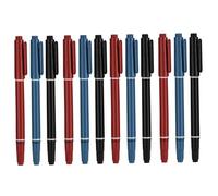 12Pcs Tattoo Markers for Skin, 5.4" Portable Lightweight Double-Headed Henna Pen, Skin Markers for Tattoos with Thick & Fine Tip, Smooth & Safe Marking Pen, Red + Black + Blue