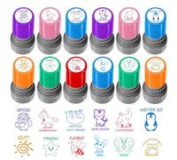 12PCS Teacher Stamps Set, Teachers Self-Inking Rubber Stamps, Colourful Review Stamp for Grading Homework Test Motivation, Classroom Incentive Rewards, Teachers Supplies Gifts