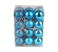 30mm/12Pcs Christmas Baubles Shatterproof Teal Blue, Christmas Tree Decorations Ball Ornaments Balls Xmas Hanging Decorations Holiday Decor - Shiny,Matte,Glitter
