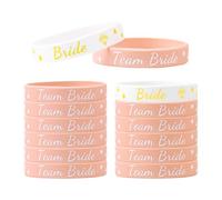 12Pcs Team Bride Silicone Wristbands, Team Bride Bracelets Hen Party Accessories Hen Party Wristbands for Bride Team Bride Wedding Bachelorette Bridal Shower