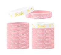 12Pcs Team Bride Silicone Wristbands, Team Bride Bracelets Hen Party Accessories Hen Party Wristbands for Bride Team Bride Wedding Bachelorette Bridal Shower