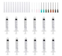 12pcs Thread Plastic Syringe Set, 2.5ml, with Blunt Needles and Caps