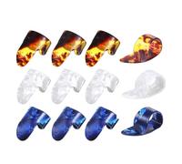 12Pcs Thumb and Finger Picks Guitar Fingerstyle Thumb Plectrums Flat Thumbpicks Replacement Finger Accessories