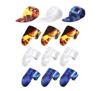 12Pcs Thumb And Finger Picks Guitar Fingerstyle Thumb Plectrums Picks Flat Thumbpicks Replacement Guitar Finger Accessories