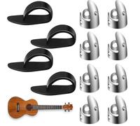 12Pcs Thumb Pick, Includes 8pcs Silver Steel Finger Picks, Finger Picks for Acoustic Guitar, Finger Protectors, For Fingerstyle Acoustic Guitar or Ukulele