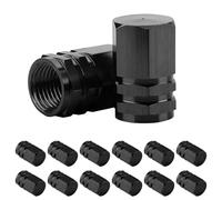 12PCs Tire Valve Stem Caps,Metal Dust Caps for Car Tyres,Aluminum Wheel Tyres Cap,Dustproof Tyre Valve Stem Covers,Universal Wheel Tire Valves Protection Cover for Cars,SUVs,Bike,Motorcycles (Black)