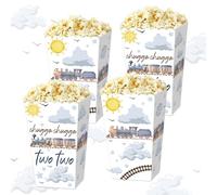 12PCS Train Party Supplies Train Popcorn Boxes Favor Bags Goodies Candy Treat Bags for Chugga Chugga Two Two Party Decoration Choo Choo Im Two Birthday