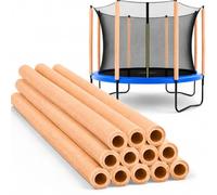 12Pcs Trampoline Pole Foam Sleeves - 34.6 Inch Waterproof Round Tube Protective Trampoline Spring Cover Padding, Foam Tubing Protective Trampoline Net Poles with 2.5cm-2.6cm Diameter (Orange)