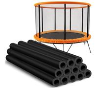 12pcs Trampoline Pole Foam Sleeves 88cm Length, Waterproof Round Foam Tube Protective Trampoline Spring Cover Padding, Trampoline Poles Replacement Accessories for with 2.5cm-2.6cm Diamete (Black)