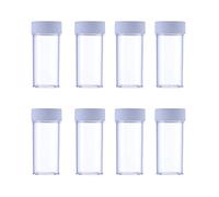 12PCS Transparent 25ml Conical Bottom Self Standing Transport Tubes with Separate White Screw Caps Small Plastic Sample Tubes for Lab Test Business