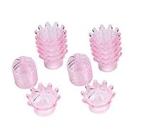 12Pcs Transparent Crown Plastic Candy Box Gift Bags For Party Favors Wedding Bridal Shower Birthday Celebration Pink Blue White 8cm 5cm 7cm (Pink)