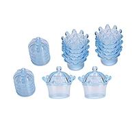 12Pcs Transparent Crown Plastic Candy Gift Boxes For Party Wedding Bridal Shower Birthday Celebration Pink Blue White 8cm 5cm 7cm (Blue)