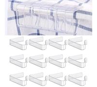 12Pcs Transparent Plastic Table Clips for Picnic Cloth and Cover Holder - Fits 20-35mm Thickness for Christmas Home Wedding Party (Large)