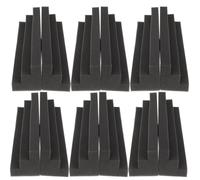 12pcs Trapezoidal Soundproof Sponge Bass Trap for Vocal Rooms Black