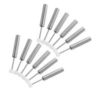 12pcs Trash Can Lid Hydraulic Damper, Soft Close Hinge for Metal Bins | Nickel-plated Iron, Polished Silver Finish, One-Handed Quiet Operation, Impact Absorption, 8.5x1x1cm, Replacement Component