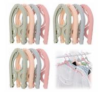 12pcs Travel Coat Hangers for Adults, Folding Clothes Hangers Plastic Coat Hanger Foldable Portable Lightweight Hanger for Travelling Home Hotel Camping, Holiday Accessories Cruise Essentials