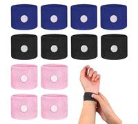 12PCS Travel Sickness Bands,Anti Sickness Wristbands Kids and Adults,Motion Sickness Band,Sickness Bands for Pregnancy Sea Car Flying