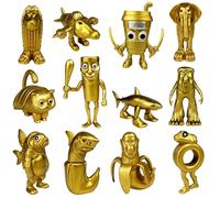 (12pcs) Tung Tung Sahur Figure Brainrot Animals Fusion Monster Gold & Silver Style Statue Doll Ornament Toy Action Figure Model Collectible