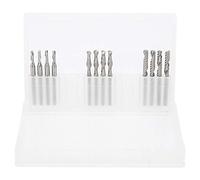 12pcs Tungsten Steel File Burr Set, Woodworking Engraving Tools, High Hardness Carving File Burr Bit with 3 Shapes for Cork, Plastic, Wood, Includes 3.175x17mm and 2x8mm Sizes