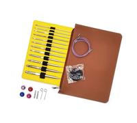 12Pcs Tunisian Crochet Hook Set 3.0mm-10mm Tunisian Knitting Needle with Leather Case for Beginner Knitting Weaving Interchangeable Crocheting Tool