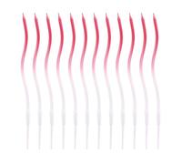 12pcs Twisty Spiral Cake Candles with Holders, Twist Slim Long Birthday Cake Candles Cupcake Decoration with Stand for Birthday Party Wedding Anniversary (Pink Gradient)