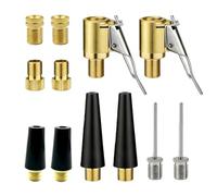 12PCS Tyre Inflator Adapter Set, Bike Pump Adapter Set, Bicycle Metal Valve Adapter Kit, Inflatable Pump Adaptors, Air Pump Inflation Needle Nozzle Kit for Cars, Bicycles, Sports Balls and Inflatables