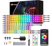 12pcs Underglow LED Strip Light Kit with APP Control, Dual Zone, Brake Turn Signal, 12V Waterproof Pixelglow Effects for Motorcycles, Trikes, Golf Carts, ATVs, UTVs - M12AP