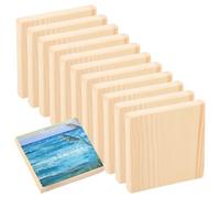 12Pcs Unfinished Wood Blocks for Art and Crafts Rectangle Unfinished Wood Cubes for Crafts Painting DIY Projects Chip Carving 10x10x1.4cm