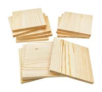 12PCS Unfinished Wood Square Blocks for Crafts, 10x10x0.8cm Blank Thin Wooden Squares Pine Wood Boards for Wood Carving,DIY Coasters,Painting & Burning