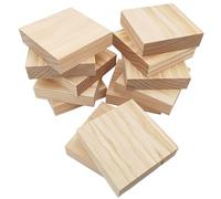 12PCS Unfinished Wood Square Blocks for Crafts, 10x10x2.5cm Blank Wooden Squares Pine Wood Boards for Wood Carving,DIY Coasters,Painting & Burning