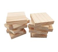 12PCS Unfinished Wood Square Blocks for Crafts, 10x10x2cm Blank Wooden Squares Pine Wood Boards for Wood Carving,DIY Coasters,Painting & Burning