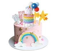 12PCS Unicorn Cake Topper Gift Box Colorful Cupcake Toppers Soft Pottery Birthday Cake Decoration for Boys Girls Birthday Wedding Party Decorations Supplies