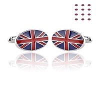 （12Pcs）Union Jack British Flag Cufflinks for Men