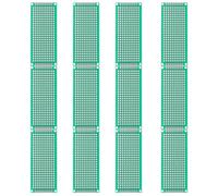 12pcs Universal Circuit Board 3x7 Double Sided Tinned Experiment | Epoxy Glass Fibre Resin, 2.54mm Pitch, Green Finish, for Experiments and Prototyping