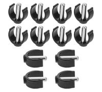 12pcs Universal Walking Stick Clip C Clamp Pin Lock M8x28mm Steel ABS | Black Replacement Part, Fits 25mm and 28mm Tubing, for Canes and Trekking Poles