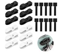 12PCS Upgraded Cord Organiser, Self Adhesive Appliance Cable Cords with 10PCS Hook and Loop Cable Ties, Reusable Cable Management Holder for Blender Mixer Toaster Air Fryer Coffee Maker
