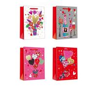 12Pcs Valentines Day Gift Bags Medium Drawstring Party Favor Bags For Chocolates Candy Treats And Gifts