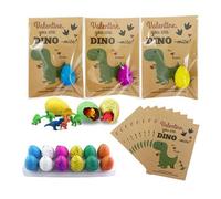 12PCS Valentines Day Gifts for Kids,Valentines Day Dinosaur Egg Cards for Kids, Novelty Dino Toys Grow-in-Water Eggs, Valentines Day Cards Gifts for School Classroom Exchange, Boys Girls Party Favors